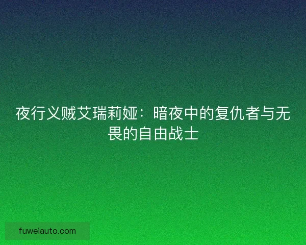 夜行义贼艾瑞莉娅：暗夜中的复仇者与无畏的自由战士