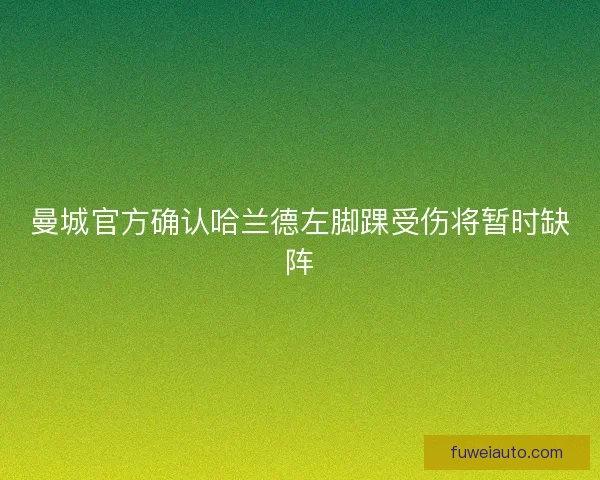曼城官方确认哈兰德左脚踝受伤将暂时缺阵