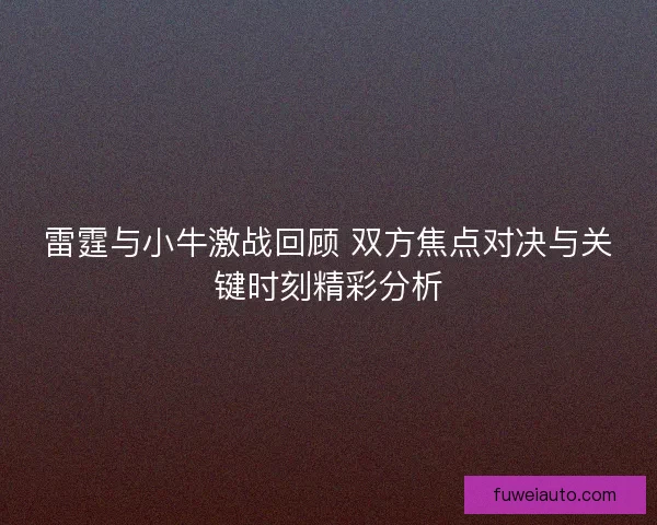 雷霆与小牛激战回顾 双方焦点对决与关键时刻精彩分析