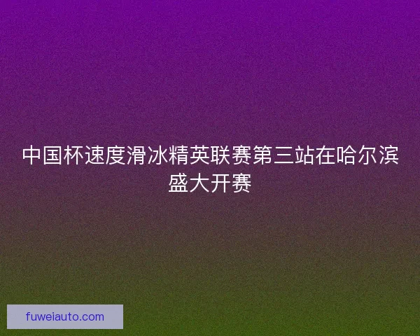 中国杯速度滑冰精英联赛第三站在哈尔滨盛大开赛