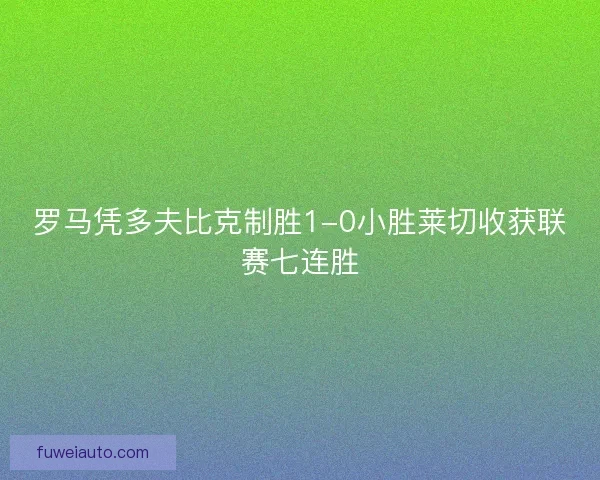 罗马凭多夫比克制胜1-0小胜莱切收获联赛七连胜