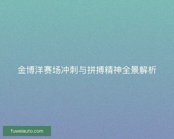 金博洋赛场冲刺与拼搏精神全景解析
